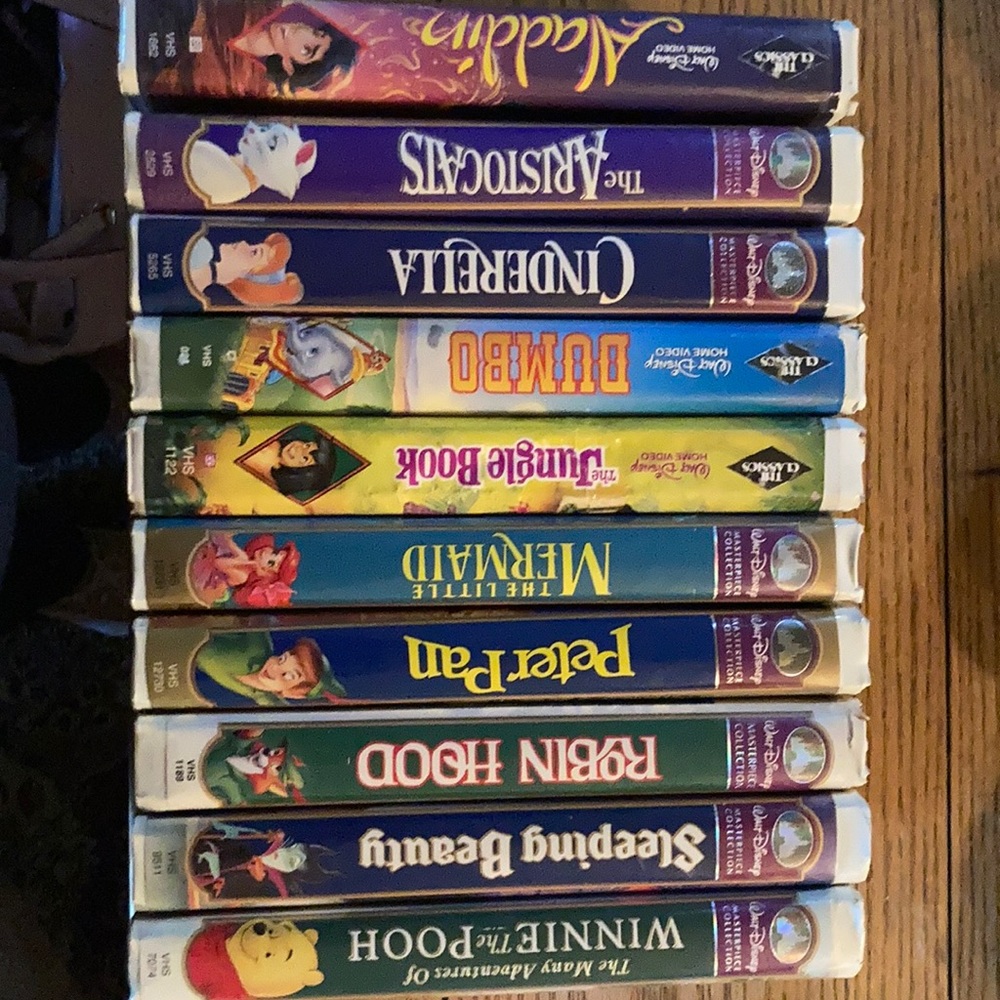 10 Original Release Disney VHS Tapes